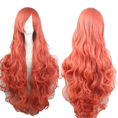 Woman 80cm Long Curly Wigs Cosplay Halloween Costume Anime Hairs Wavy Full Wigs • $14.99