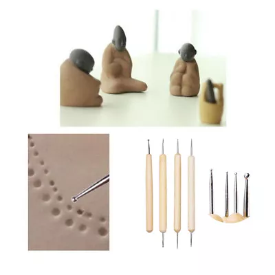 £6.25 • Buy 4Pcs Stainless Steel Dotting Pen Tools For Embossing Clay Sculpting Crafts