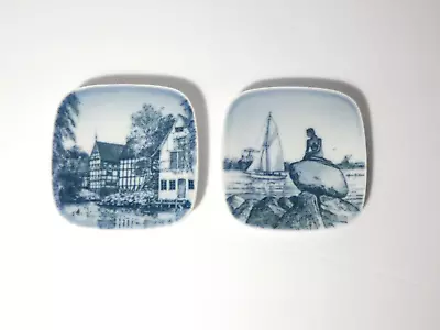 B & G Copenhagen 2 Mini Plates - Den Gamle By Aarhus & Langelinie • $9.95