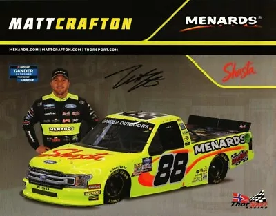 Signed 2019 Matt Crafton #88 Menards Flex Seal NASCAR Postcard • $5