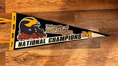 1997 University Michigan National Champions Football Wool Pennant Rare! • $120