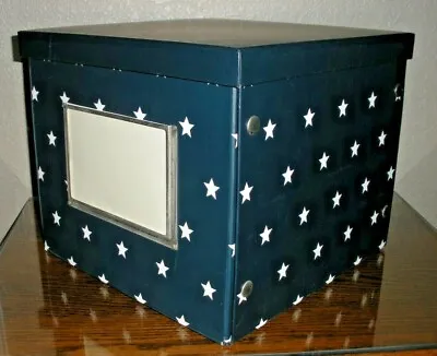 $12.50 • Buy Pottery Barn Collapsible Storage Organization Bin Box (White Stars On Navy Blue)