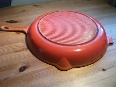 Le Creuset 30cm Skillet Vintage Cast Iron Volcanic Orange Frying Pan • £48