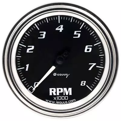 Equus Gauge Tachometer 3-3/8  8K RPM 270 Degree Sweep Elec Chrome 7000 Se • $105.57