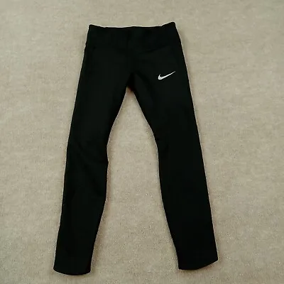 Nike Leggings Womens Size Medium Black Dri-Fit Running Stretch Causal Athletic • $19.99