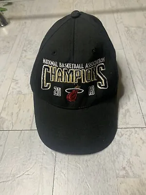 Adidas Miami Heat Official 2013 NBA Champions Snapback Adjustable Hat Black O/S • $9.30