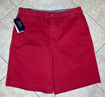 Polo Ralph Lauren Shorts Men's Size 34 Red W/ White Pony Relaxed Fit 10  NWT • $34.95