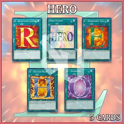 HERO DECK 5 | Emergency Call Heated Heart Flash Oversoul Righteous YuGiOh • $3