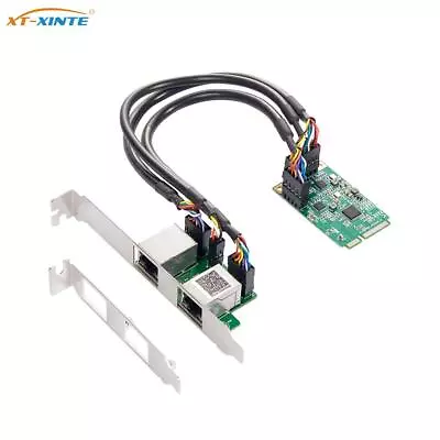 New Mini PCIe To Dual Port Gigabit Network Card RTL8111H 1000Mbps RJ45 Lan Card • $28.46