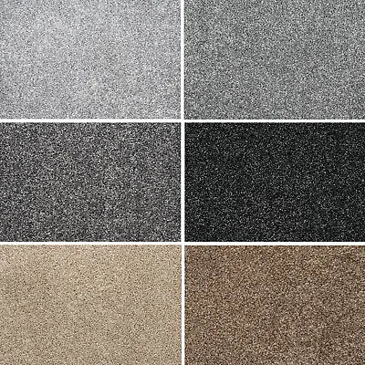 Saxony Carpet Thick 14mm Cheap Budget Feltback 4m 5m Lounge Bedroom Only £6.99! • £279.60