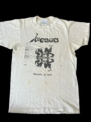 Vintage Venom Welcome To Hell Band T-Shirt S White NWOBHM 80s Original Satan • $1499.99