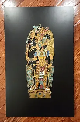 Miguel Pineda Enamel On Bronze Plaque  Mayan Stela 4 Machaquila Guatemala • $749.99