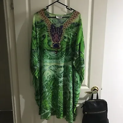 Inoa Silk Kaftan Dress Free Size • $95
