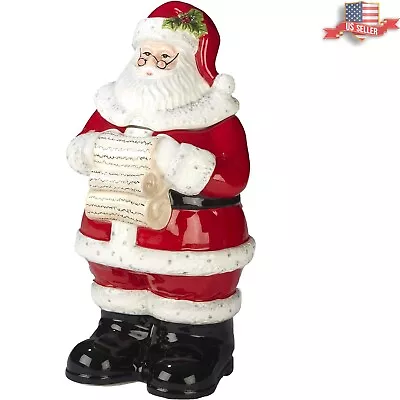 Festive 3-D Santa Cookie Jar - Whimsical Ceramic - Susan Winget Design • $65.97