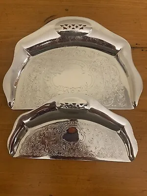 Vintage Chrome Crumb Catcher Butler Trays Etched Krome Kraft Farber Brothers • $11.01