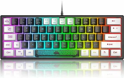 £5.69 • Buy Wired 60% Mechanical Gaming KeyboardMini RGB PBT Keycaps Type-C Keyboard For PS4