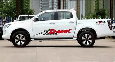 2Pcs Graphic Mountain Car Sticker For Isuzu D-MAX Pickup 4X4 OFF ROAD Side Decal • $75.47