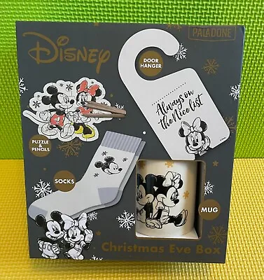 NEW Disney MICKEY & MINNIE MOUSE Kid's Christmas Eve Box Gift Set - Mug Socks • £6