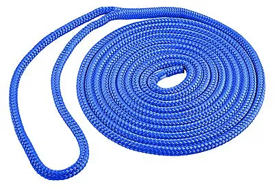 Shoreline Marine Double Braided Nylon Dock Line Single 3/8  X 15' Blue • $14.99