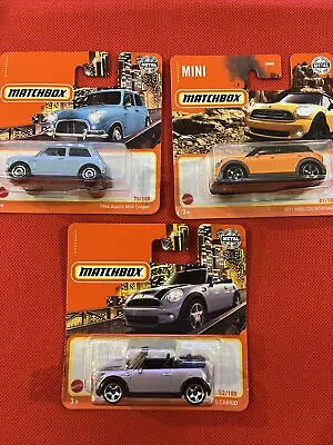 Matchbox 2011 MINI COUNTRYMAN 2010 MINI COOPER S CABRIO 1964 AUSTIN MINI COOPER • $19.99