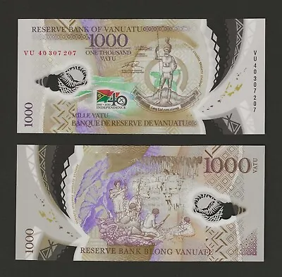 VANUATU 1000 Vatu 2020 P-21a Prefix VU40 Commem. Polymer Note Original UNC • $20