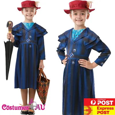 Girls Mary Poppins Returns Costume Child English Nanny Book Week Fancy Dress • $32.40