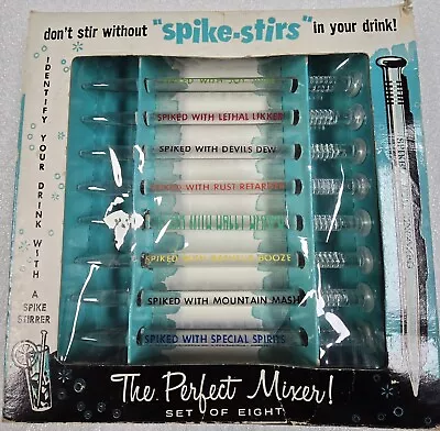 Spike-Stirs Dorcy Set Of 8 Novelty Drink Stirrers Vintage Original Box MCM Bar • $14.99