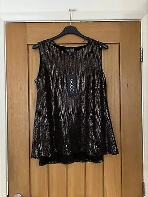 New With Tags Ladies Saloos Bronze Sparkly Top Size 12 • £3.99