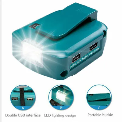 ADP05 Power Source For Makita 18v Battery Charger With 2 USB Ports LED Light GT • $17.99