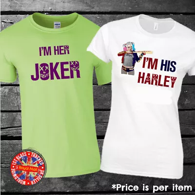 I'm Her Joker - I'm His Harley Matching Couples T-shirt Set Mens Ladies • £10.95