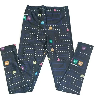 PAC MAN Retro Video Game Stretch Leggings Funky Athletic Workout Casual Size S • $20.47