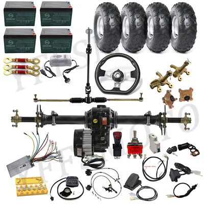 Go Kart Rear Differential Axle Kit 48V 1000W Motor Tyre For Bicycle E-bike Buggy • $95.99