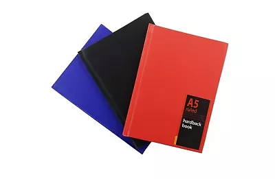 A5 Hardback Book Notebook Ruled School Home Office Diary Address Book 160 Pages • £2.49