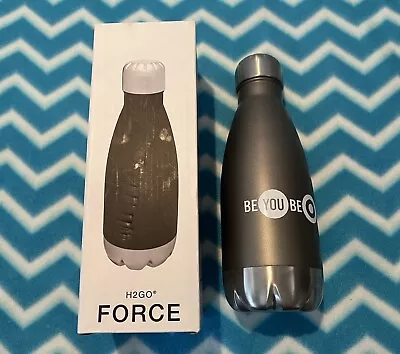 H2Go Water Bottle 12 Oz Target/CVS Logos Gun Metal Gray • $8
