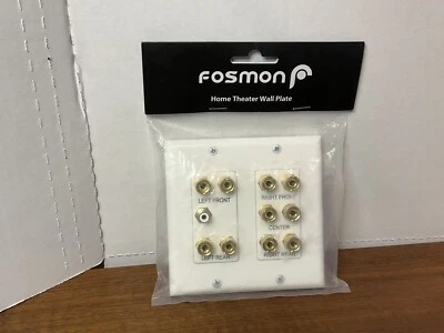 $14.99 • Buy 5.1 Surround Home Theater Speaker Wall Plate Banana Binding Post 2-Gang White