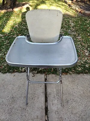 Vintage Cosco Metal High Chair Vinyl Pads And A Metal Tray • $79.99