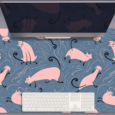 £29.95 • Buy Large Desk Top Mat Pad Protector Office Mouse Keyboard 90x45 Cartoon Cats