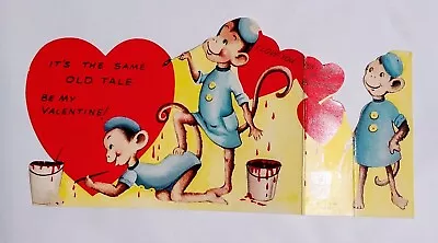 Vintage Valentine Card Monkeys Paint • $5.95