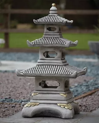 Three Tier Japanese Pagoda Stone Garden Ornament • £459.99