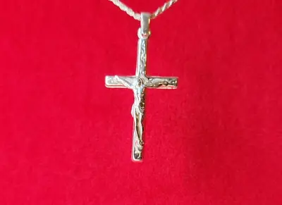 Crucifix Cross Pendant (Small) Real 925 Sterling Silver Men Women Italy Jargod • $15.99