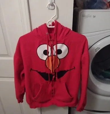 Sesame Street Red Elmo Face Hoodie Size Large • $10