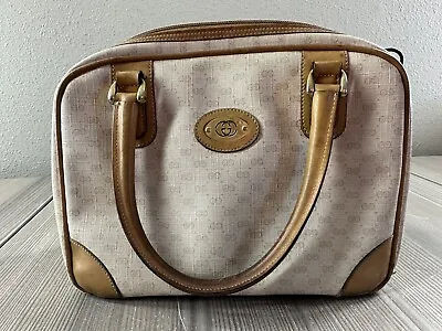 $100 • Buy Authentic GUCCI Purse Shoulder Bag GG Canvas Leather Made In Italy DAMAGED