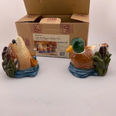 FIGI Vintage MALLARD DUCK Salt And Pepper Shakers  Ceramic MIB • $15