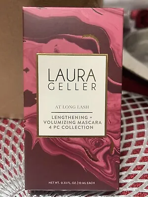 Laura Geller AT LONG LASH Lengthening & Volumizing Mascara BLACK  NEW 4 PACK LOT • $12.99
