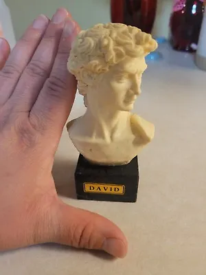 Vintage David Bust  On Marble Base David Italian Bust Figurine Sculpted By A. Sa • $10