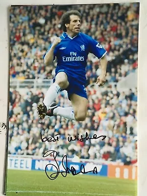 £32.99 • Buy CHELSEA FC GIANFRANCO ZOLA HAND SIGNED 12 X8 PHOTO