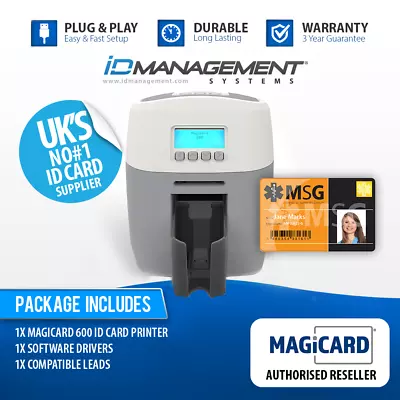 £1350 • Buy Magicard 600 ID Card Printer Inc. Free Upgrade To Dual Sided, Free Holokote.