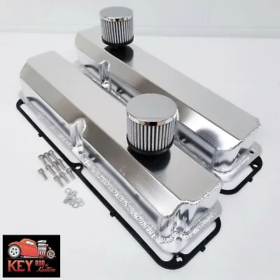 $154.95 • Buy Big Block Ford FE Satin Fabricated Valve Covers Breathers 352 360 390 427 428