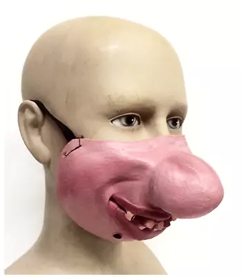£3.99 • Buy Latex Half Face Big Nose Mask Fancy Dress Stag Night Novelty Hillbilly Teeth