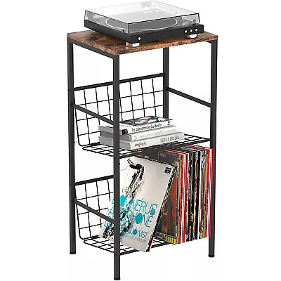 Vinyl Record Player Stand Table Wood Turntable Storage Rack Holder Album Shelves • $32.99